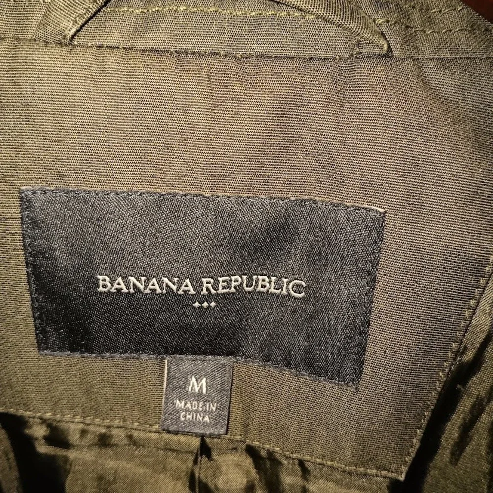 Banana Republic Mens Olive Green Cotton Blend Utility Jacket Size Medium‎